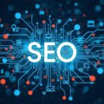 Pessoa brasileira trabalhando em ambiente digital profissional no computador para ilustrar Essential SEO Tips, com tela genérica, mesa.